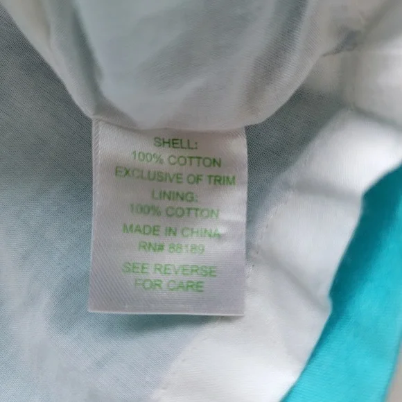 Lilly Pulitzer Teal White Embroidered Cotton Dress Size 10 Summer Resort - Picture 11 of 11